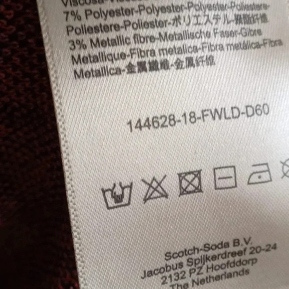 Scotch & Soda Womens  Retro Short Sleeve Metallic Tennis Sweater Small - Picture 7 of 10